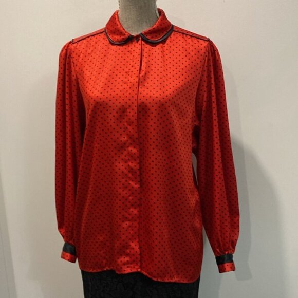 Franck Olivier Red Polka Dot Blouse - Picture 4 of 16